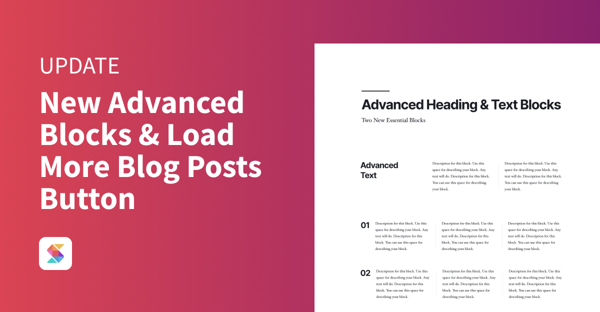 New Advanced Blocks and Load More Blog Posts Button