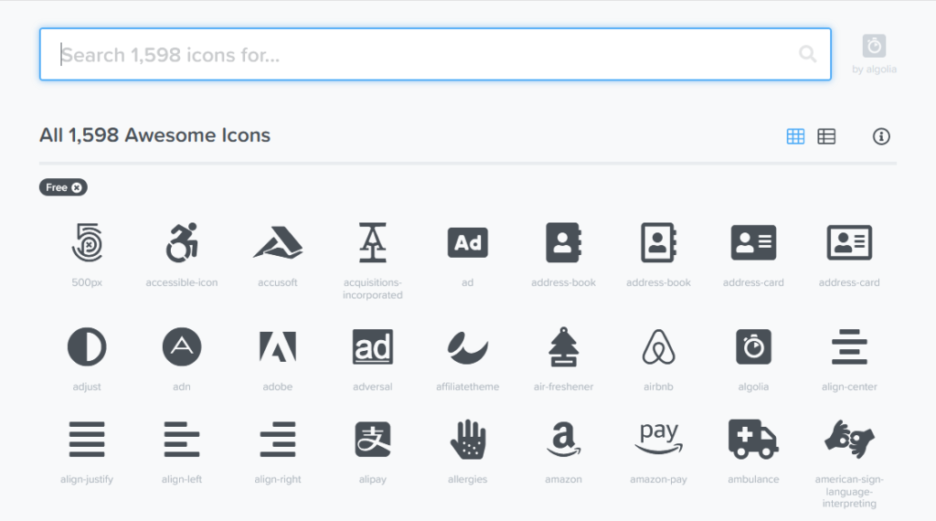 font awesome icon gallery