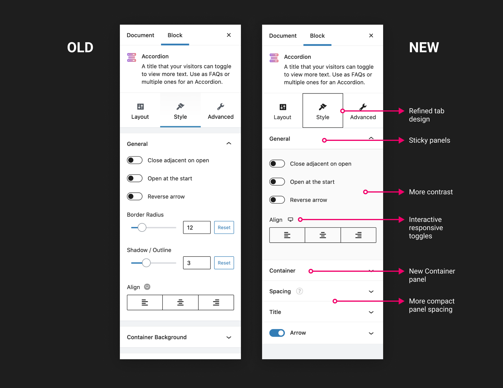 Better User Interface and User Experience - Stackable