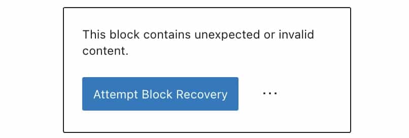 A broken block in Gutenberg
