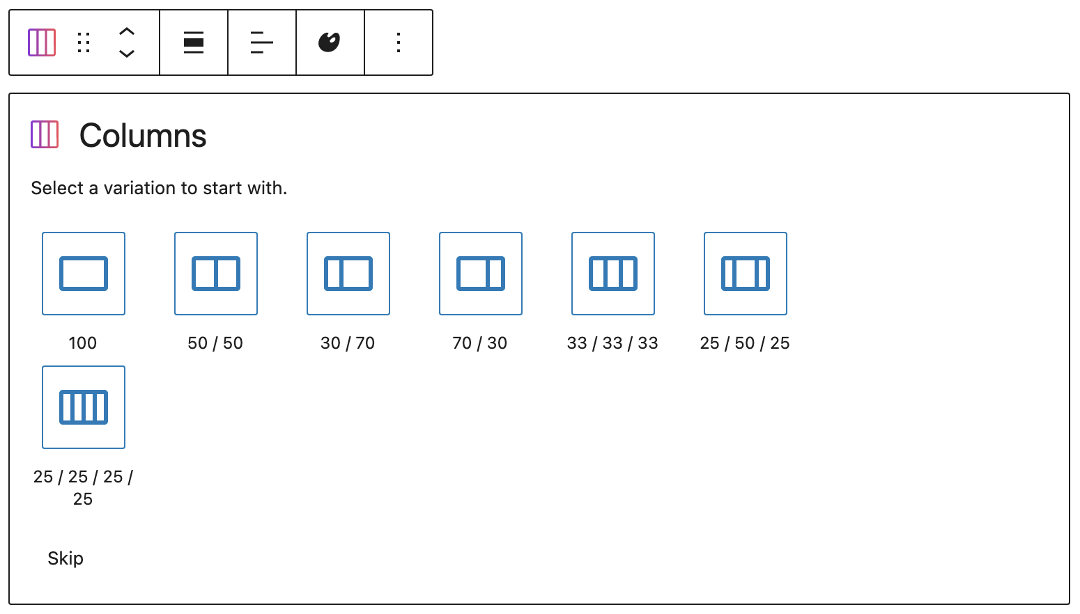 The new block layout picker in Stackable version 3