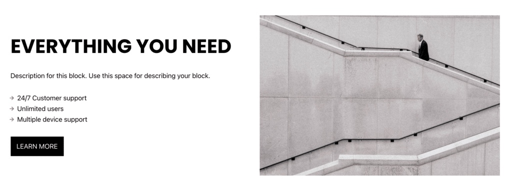 An example of the Icon List block from Stackable