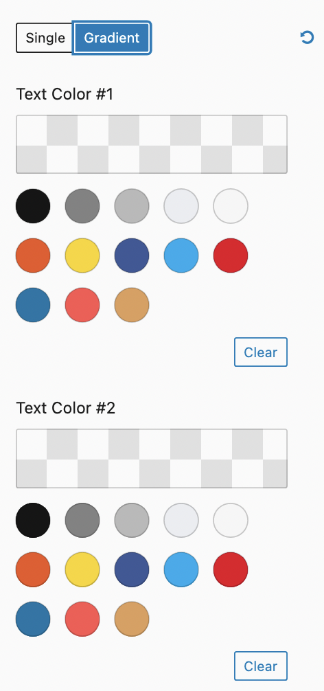 Gradient Color Settings
