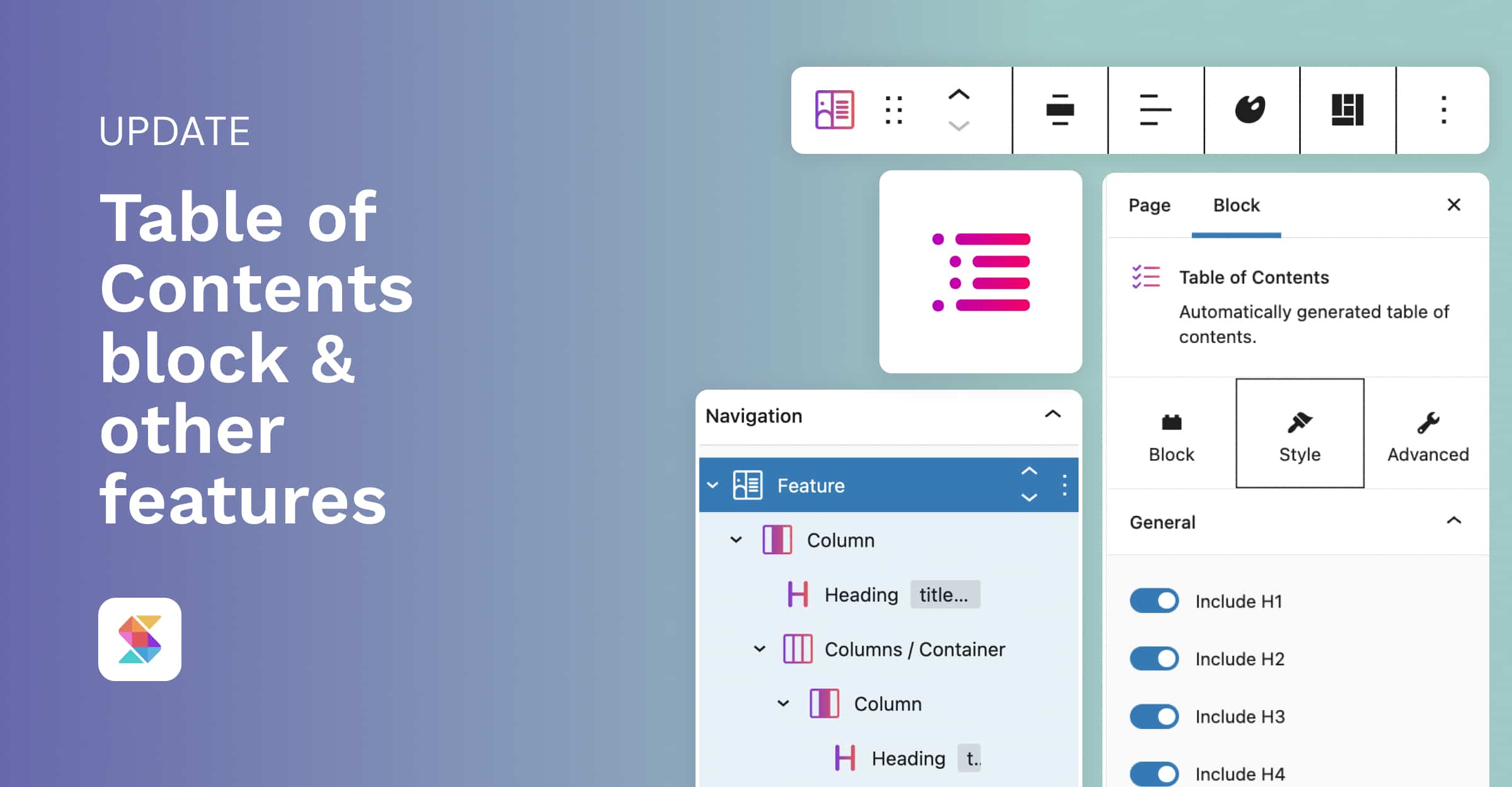 New in Stackable: Table of Contents block and other features