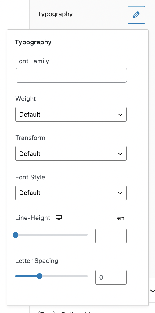 Typography Settings